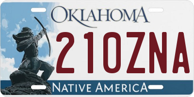 OK license plate 210ZNA