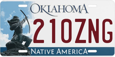 OK license plate 210ZNG
