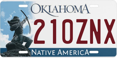 OK license plate 210ZNX