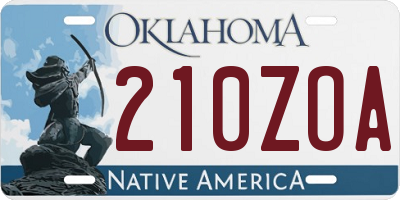 OK license plate 210ZOA