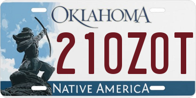 OK license plate 210ZOT