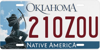 OK license plate 210ZOU