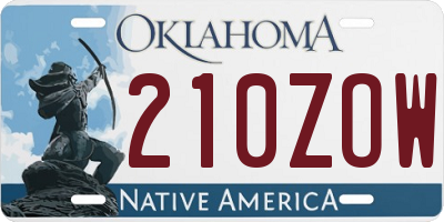 OK license plate 210ZOW