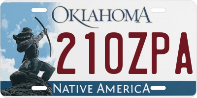 OK license plate 210ZPA