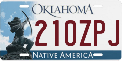 OK license plate 210ZPJ