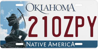 OK license plate 210ZPY