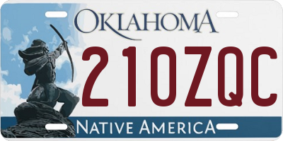OK license plate 210ZQC