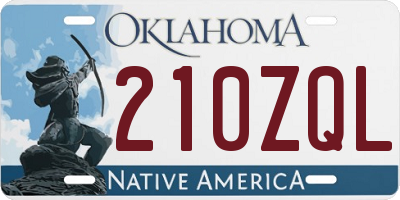 OK license plate 210ZQL