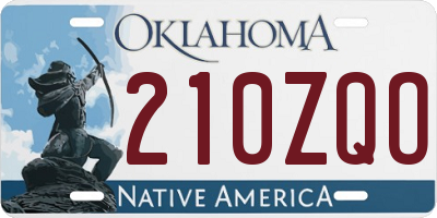 OK license plate 210ZQO