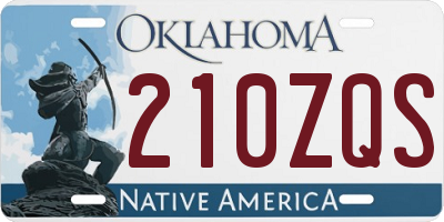 OK license plate 210ZQS