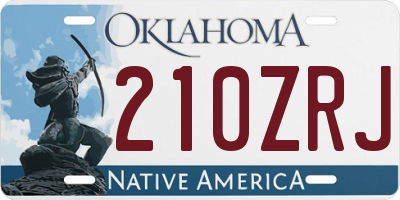 OK license plate 210ZRJ