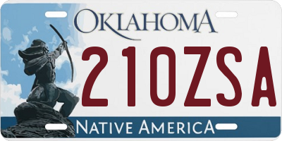 OK license plate 210ZSA