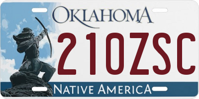 OK license plate 210ZSC