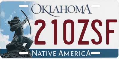 OK license plate 210ZSF