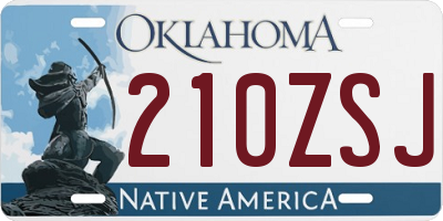 OK license plate 210ZSJ