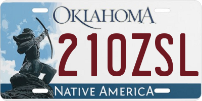 OK license plate 210ZSL