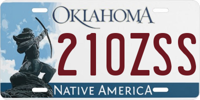 OK license plate 210ZSS