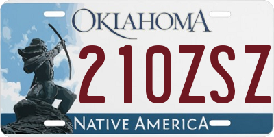 OK license plate 210ZSZ