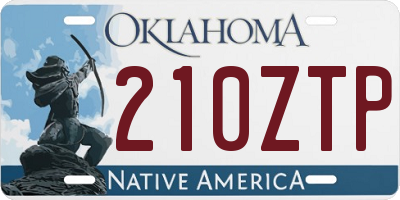 OK license plate 210ZTP