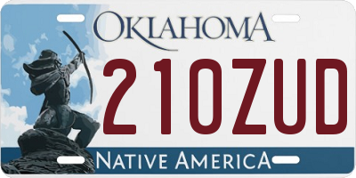 OK license plate 210ZUD