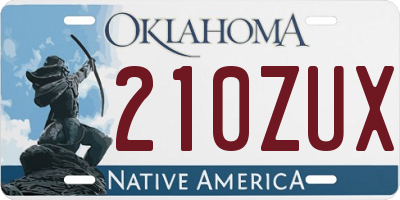OK license plate 210ZUX