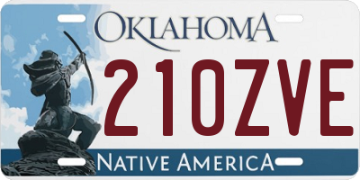 OK license plate 210ZVE