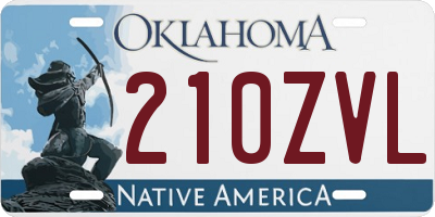 OK license plate 210ZVL