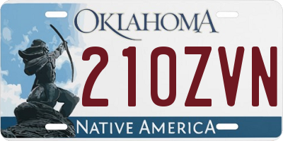 OK license plate 210ZVN
