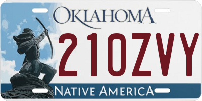 OK license plate 210ZVY