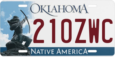 OK license plate 210ZWC