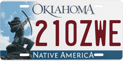 OK license plate 210ZWE