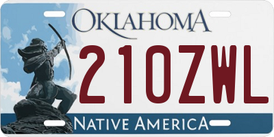 OK license plate 210ZWL