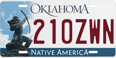 OK license plate 210ZWN