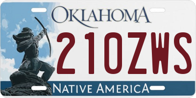 OK license plate 210ZWS