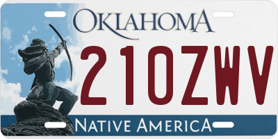 OK license plate 210ZWV