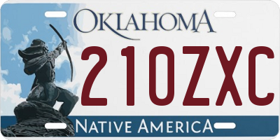 OK license plate 210ZXC