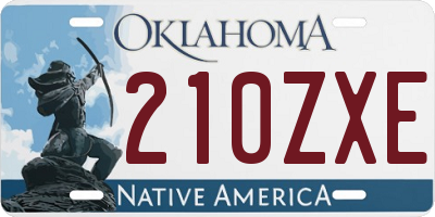OK license plate 210ZXE
