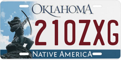 OK license plate 210ZXG