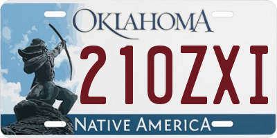 OK license plate 210ZXI