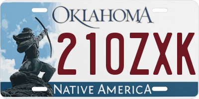 OK license plate 210ZXK