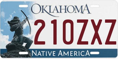 OK license plate 210ZXZ