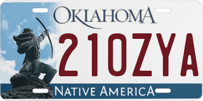 OK license plate 210ZYA
