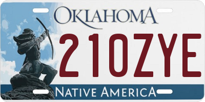 OK license plate 210ZYE