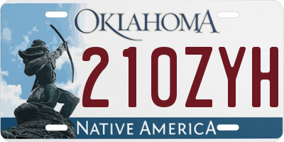 OK license plate 210ZYH