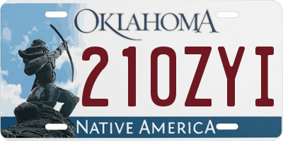 OK license plate 210ZYI