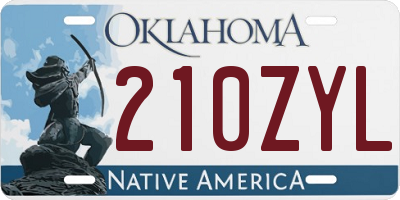 OK license plate 210ZYL