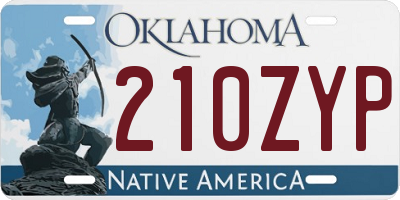 OK license plate 210ZYP