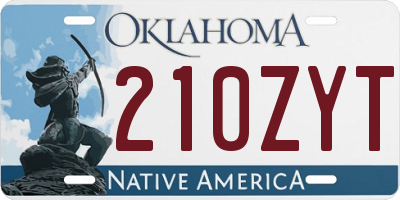 OK license plate 210ZYT