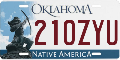 OK license plate 210ZYU