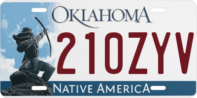 OK license plate 210ZYV